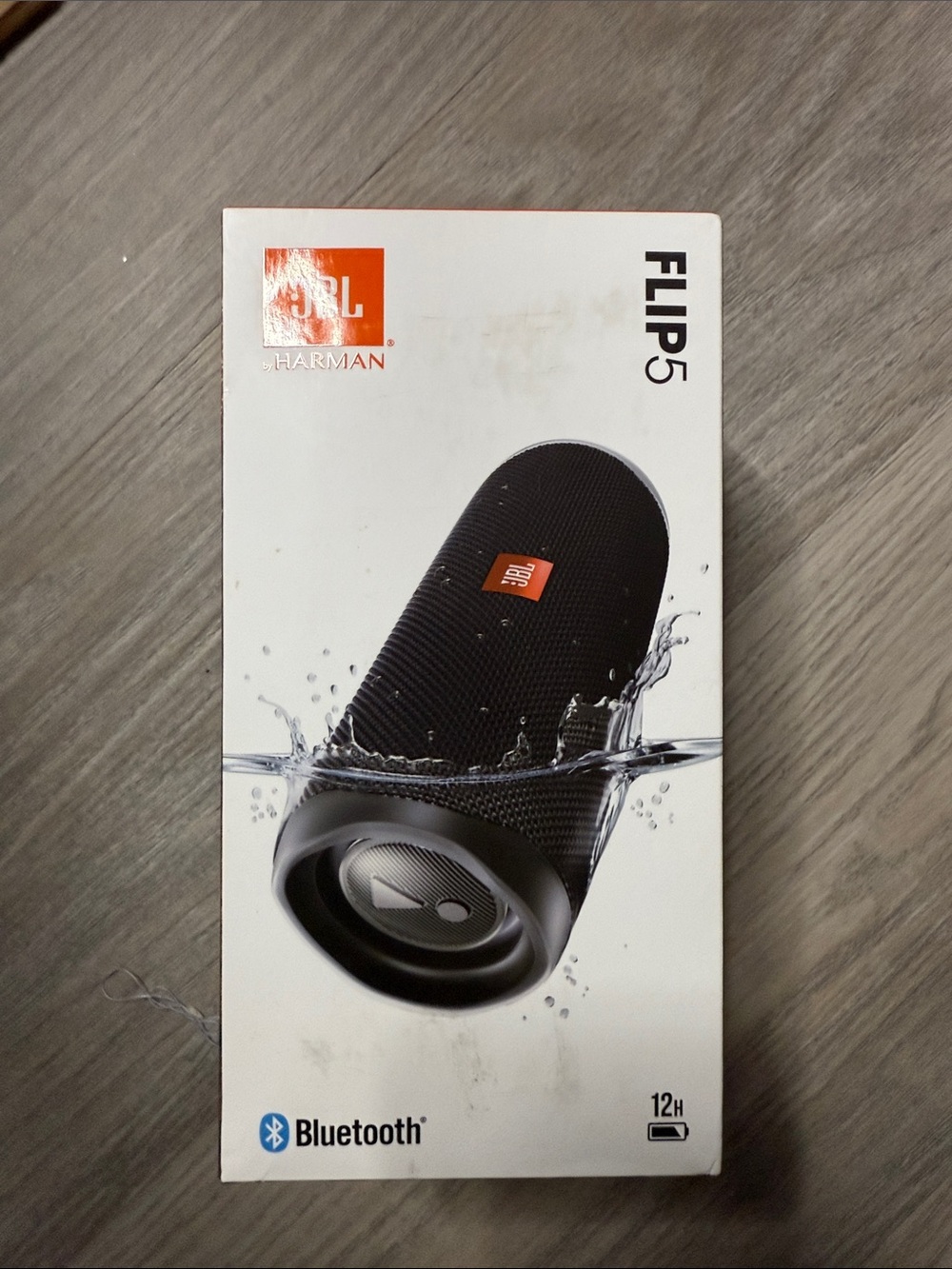 JBL Flip 5 Portable Bluetooth Speaker - Black with Orange Badge